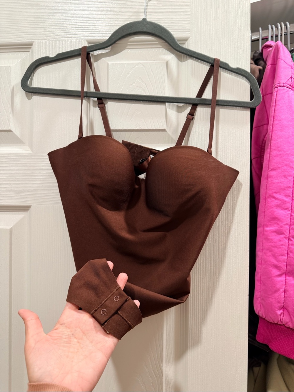 SKIMS Brown molded cups Underwire Thong Bodysuit - Picture 2 of 3